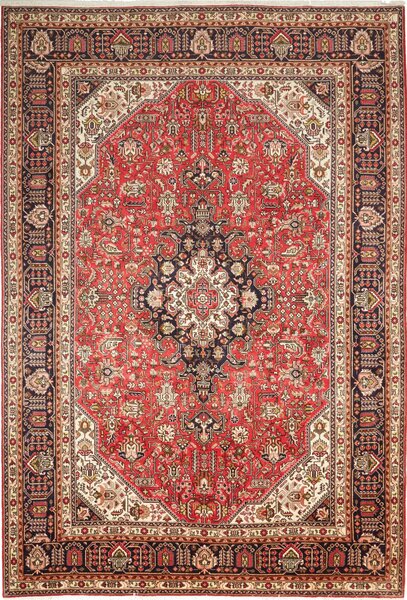 Tappeto Tabriz Persia Medaglione Rosso Blu 200x295 Cm