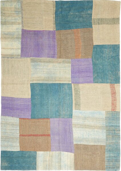 Tappeto Patch Persia Geometrico Beige Azzurro 170x237 Cm
