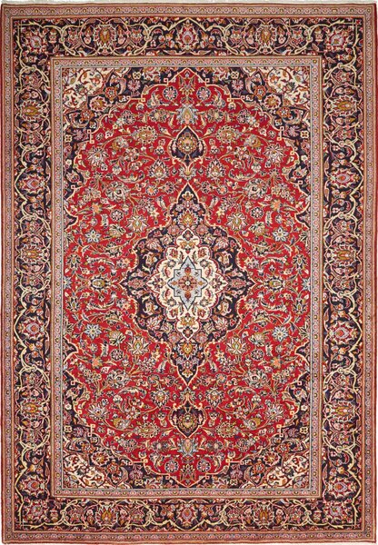 Tappeto Ardakan Persia Medaglione Rosso Blu 215x308 Cm