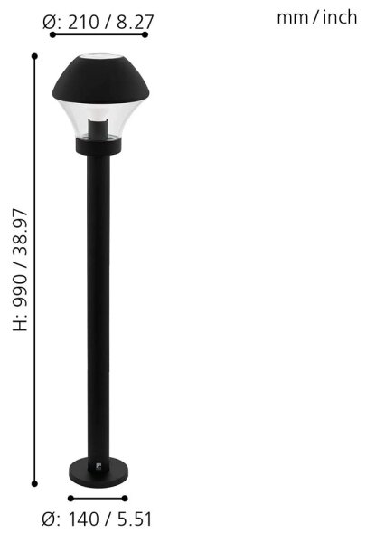 Eglo 33568 - Lampada da esterno a LED dimmerabile VERLUCCA-C 1xE27/9W/230V IP44
