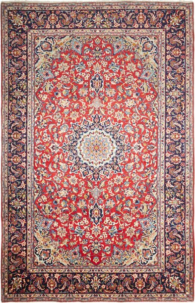 Tappeto Nadjafabad Persia Medaglione Rosso Blu 215x340 Cm