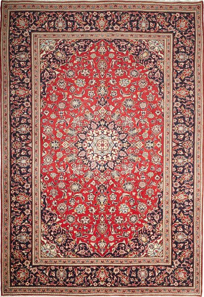 Tappeto Ardakan Persia Medaglione Rosso Blu Scuro 240x352 Cm