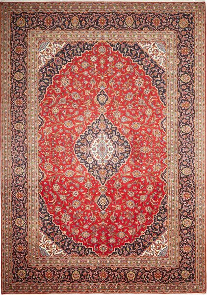 Tappeto Ardakan Persia Medaglione Rosso Blu 243x342 Cm
