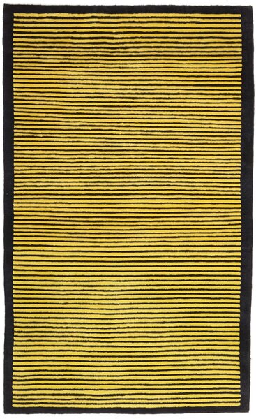Tappeto Nepal Fine Nepal Astratto Giallo Nero 90x160 Cm
