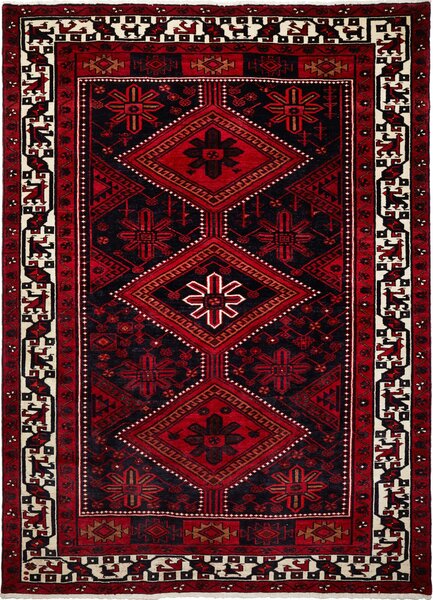 Tappeto Lori Persia Geometrico Rosso Nero 222x303 Cm