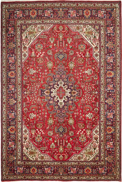 Tappeto Tabriz Persia Medaglione Rosso Blu 200x300 Cm
