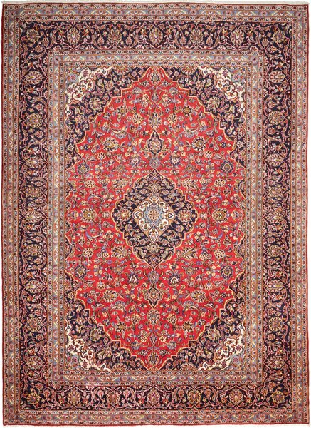 Tappeto Ardakan Persia Medaglione Rosso Blu Scuro 252x348 Cm