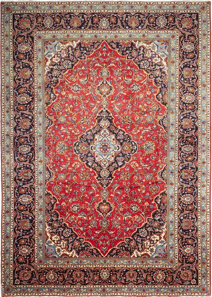 Tappeto Ardakan Persia Medaglione Rosso Blu 250x356 Cm