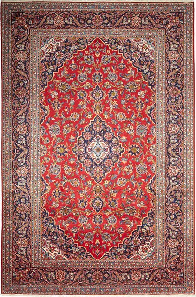 Tappeto Ardakan Persia Medaglione Rosso Blu Notte 245x372 Cm