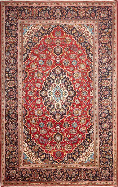 Tappeto Ardakan Persia Medaglione Rosso Blu Notte 200x312 Cm