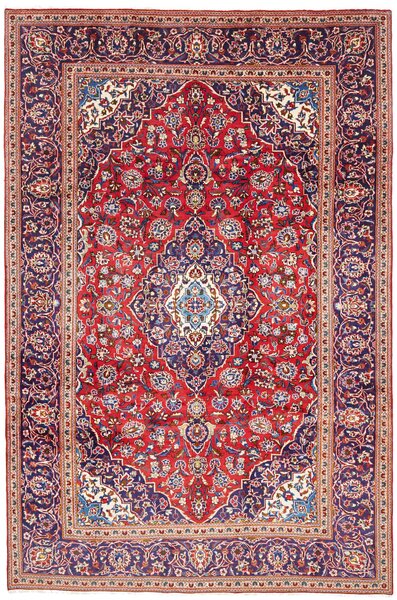 Tappeto Ardakan Persia Medaglione Rosso Blu Scuro 197x298 Cm