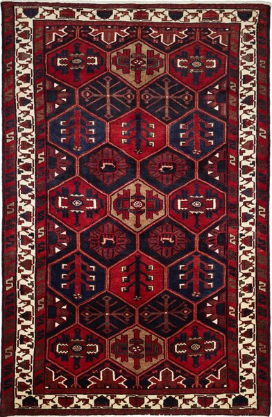 Tappeto Lori Persia Geometrico Rosso Blu 174x266 Cm
