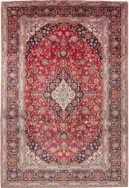 Tappeto Ardakan Persia Medaglione Rosso Blu 227x334 Cm
