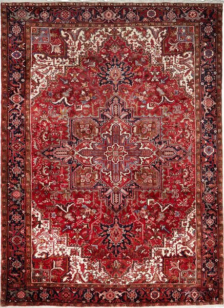 Tappeto Gorawan Persia Medaglione Rosso Blu Scuro 253x340 Cm