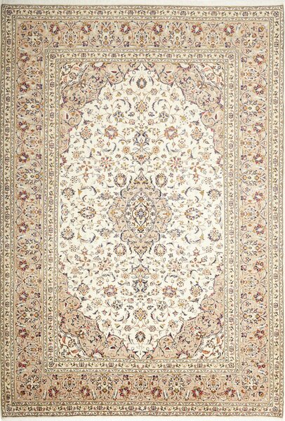 Tappeto Kashan Persia Medaglione Avorio Beige 208x300 Cm
