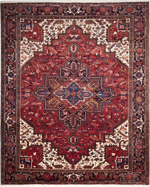 Tappeto Gorawan Persia Geometrico Rosso Avorio 260x320 Cm