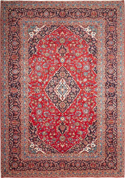 Tappeto Ardakan Persia Medaglione Rosso Blu 247x353 Cm