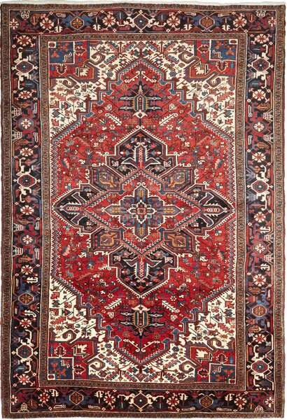 Tappeto Gorawan Persia Medaglione Rosso Blu 205x302 Cm