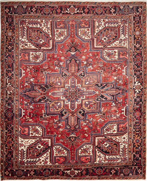 Tappeto Gorawan Persia Geometrico Rosso Blu 277x342 Cm