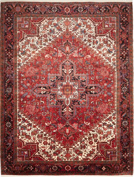 Tappeto Gorawan Persia Medaglione Rosso Crema 257x330 Cm