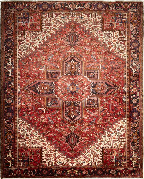 Tappeto Gorawan Persia Medaglione Rosso Crema 290x358 Cm