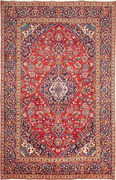 Tappeto Ardakan Persia Medaglione Rosso Blu 197x304 Cm