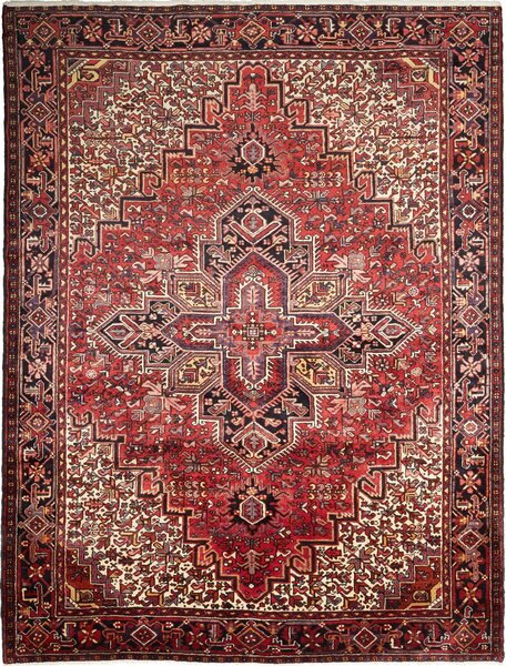 Tappeto Gorawan Persia Medaglione Rosso Avorio 238x314 Cm