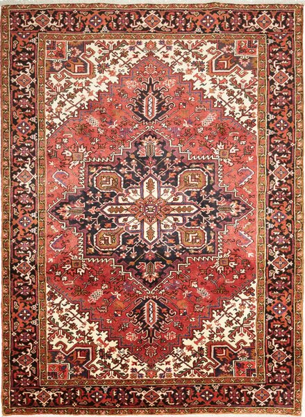 Tappeto Gorawan Persia Geometrico Rosso Blu Scuro 214x294 Cm