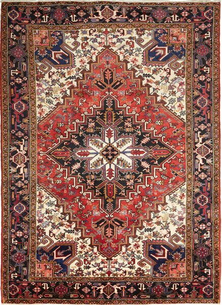 Tappeto Gorawan Persia Geometrico Rosso Nero 206x284 Cm