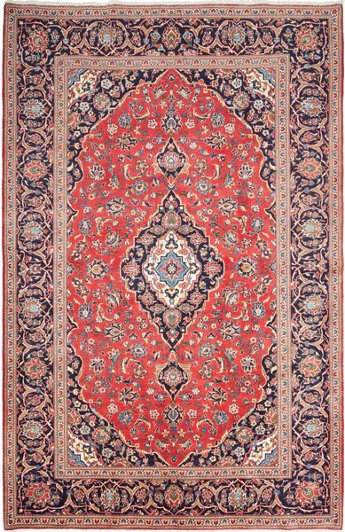 Tappeto Ardakan Persia Medaglione Rosso Blu Scuro 195x297 Cm