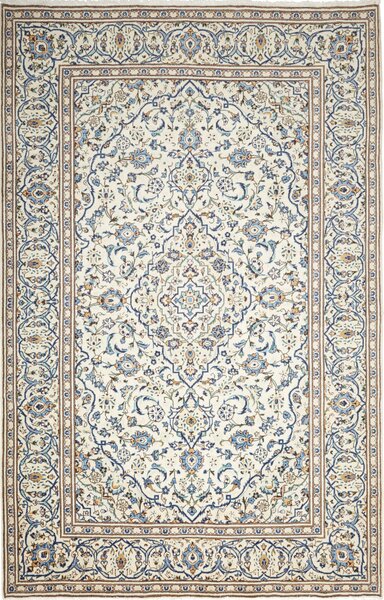 Tappeto Kashan Persia Medaglione Crema Blu 196x300 Cm
