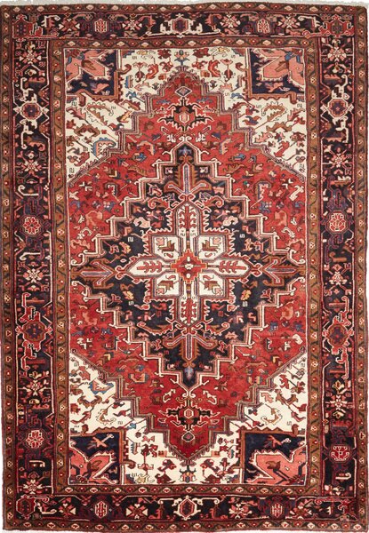Tappeto Gorawan Persia Geometrico Rosso Blu 212x305 Cm