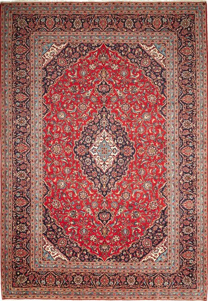 Tappeto Ardakan Persia Medaglione Rosso Blu 247x354 Cm