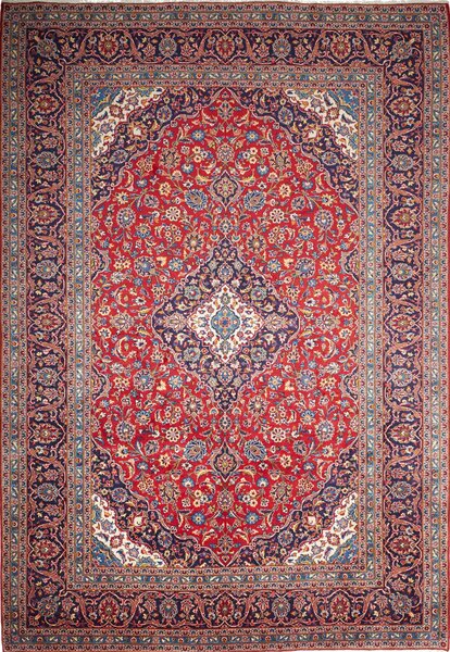 Tappeto Ardakan Persia Medaglione Rosso Blu 250x357 Cm