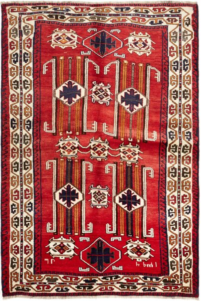 Tappeto Lori Persia Astratto Rosso Beige 170x255 Cm