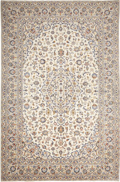 Tappeto Kashan Persia Medaglione Crema Blu 200x303 Cm