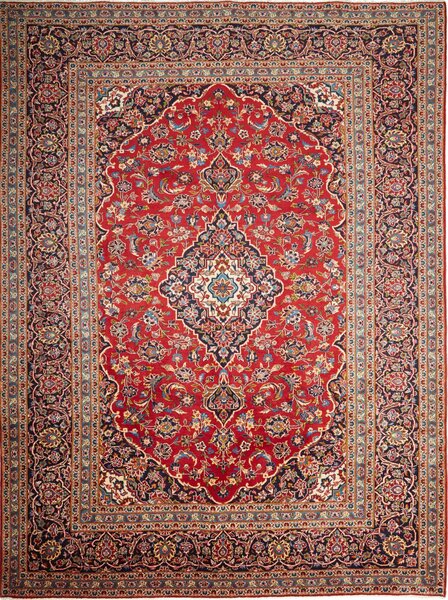 Tappeto Ardakan Persia Medaglione Rosso Blu 245x330 Cm