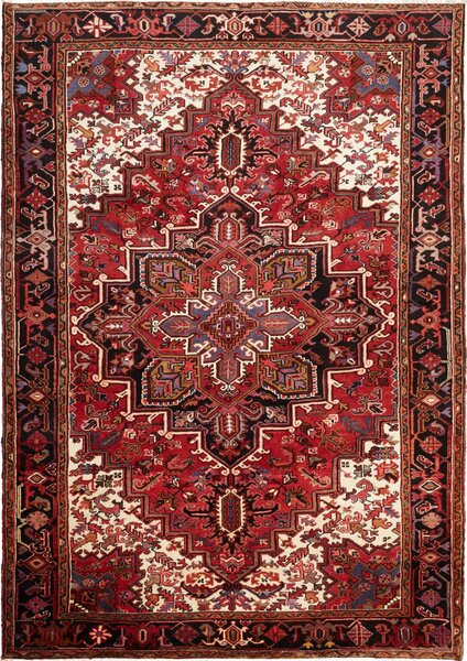 Tappeto Gorawan Persia Medaglione Rosso Crema 210x300 Cm
