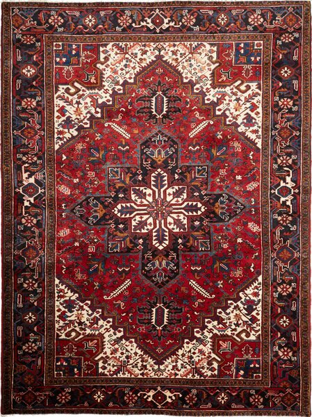 Tappeto Gorawan Persia Medaglione Rosso Blu 223x297 Cm