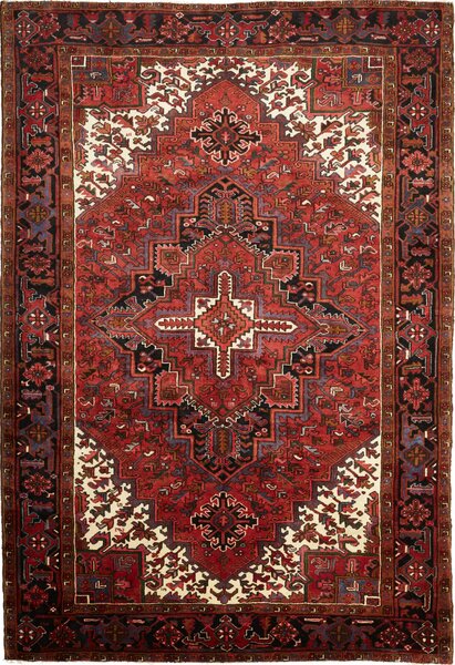 Tappeto Gorawan Persia Geometrico Rosso Mattone Nero 209x307 Cm