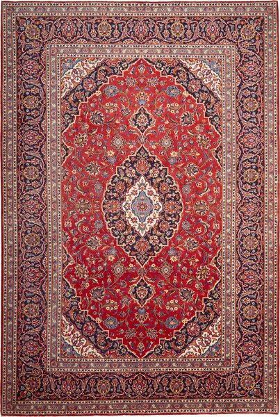 Tappeto Ardakan Persia Medaglione Rosso Blu 200x304 Cm