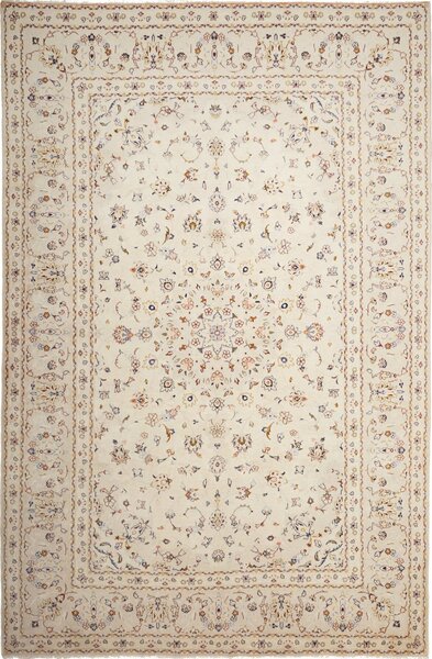 Tappeto Kashan Persia Medaglione Crema Azzurro 200x307 Cm