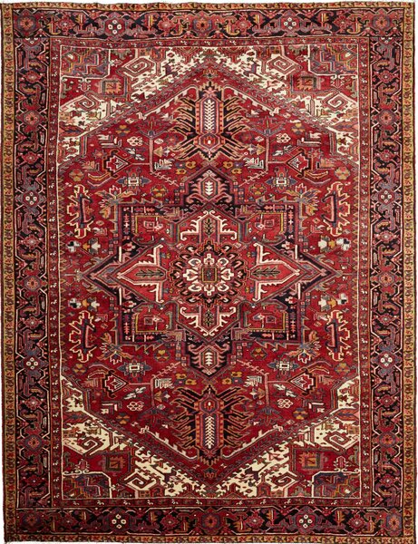 Tappeto Gorawan Persia Geometrico Rosso Avorio 250x328 Cm