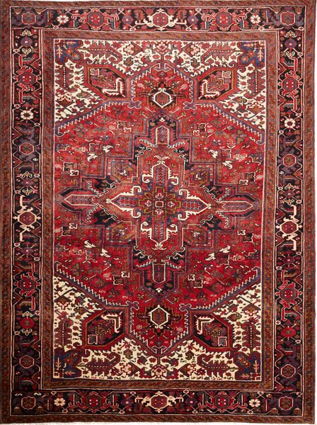 Tappeto Gorawan Persia Geometrico Rosso Blu 220x295 Cm