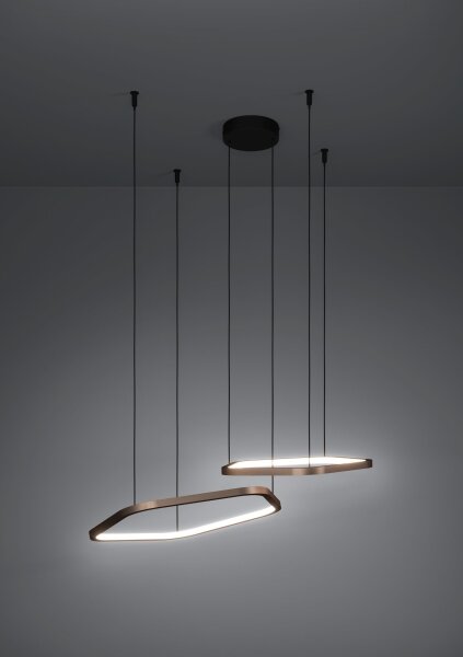 Eglo 390507 - Lampadario dimmerabile LED a sospensione con cavo ESTRELLA LED/30W/230V ottone + telecomando
