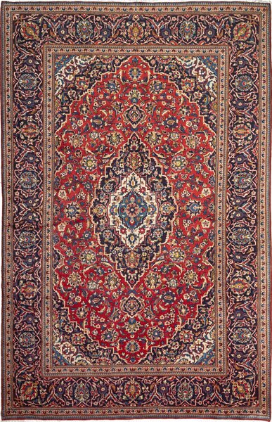 Tappeto Ardakan Persia Medaglione Rosso Blu 198x310 Cm