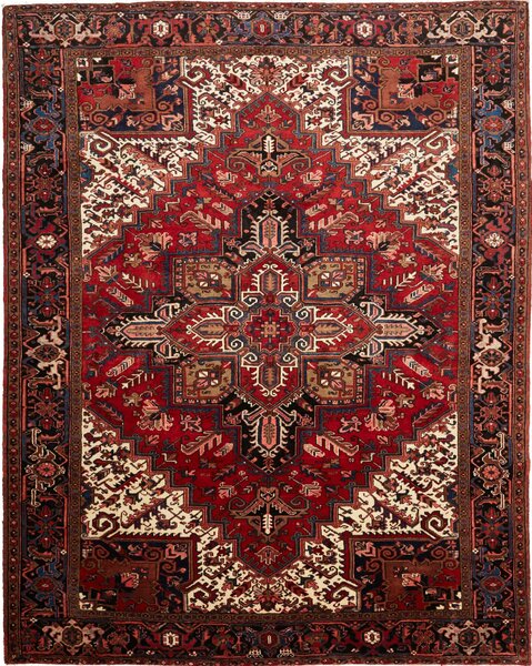 Tappeto Gorawan Persia Geometrico Rosso Nero 244x308 Cm