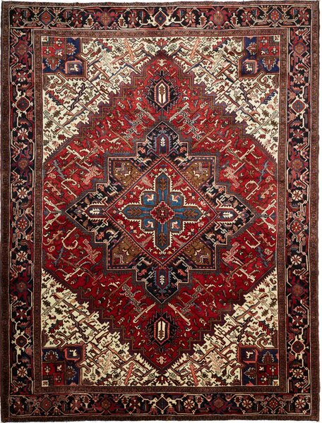 Tappeto Gorawan Persia Geometrico Rosso Crema 256x337 Cm