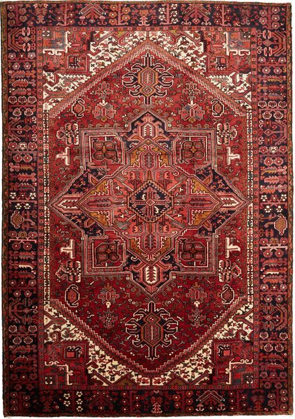 Tappeto Gorawan Persia Geometrico Rosso Blu Scuro 243x347 Cm