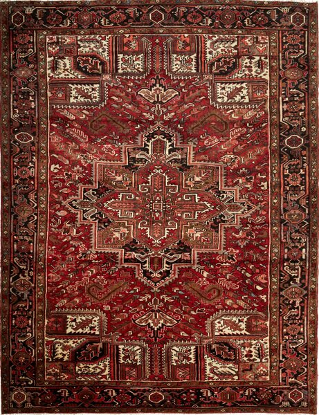 Tappeto Gorawan Persia Geometrico Rosso Nero 255x340 Cm